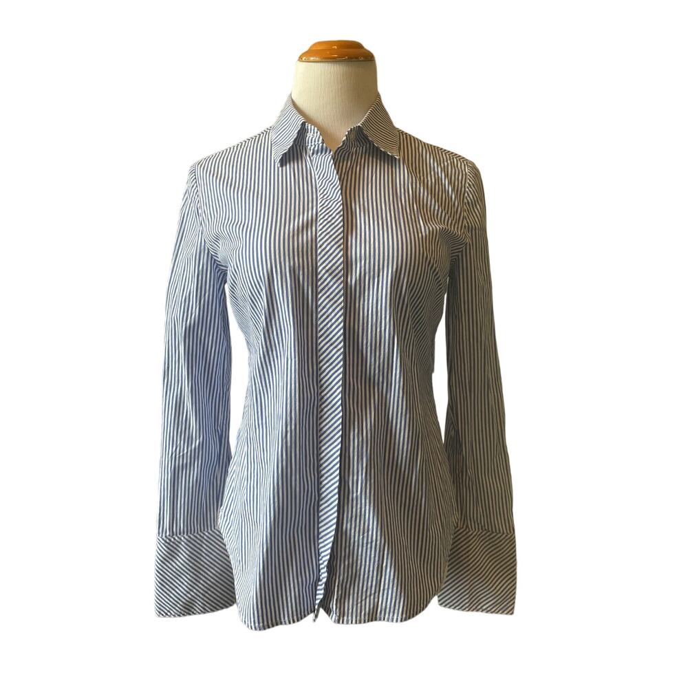 Saks Fifth Avenue Women’s Blue and White Striped Blouse